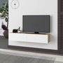 Hanah Home Francy 135 Soporte de TV Roble zafiro y blanco